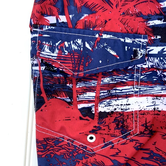 Joe Boxer Hawaiian Print Swim Trunks Bathing Suit Sz 10… - Picture 5 of 11